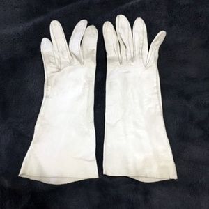 Vintage Long White Women's Driving Gloves